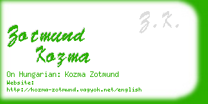 zotmund kozma business card